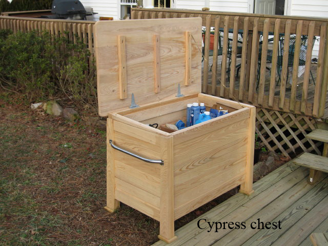 pool or hottub outdoor custom wood storage box